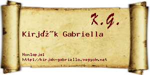 Kirják Gabriella névjegykártya